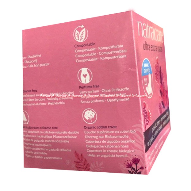 Natracare Ultra Extra Pads 10pcs Natra Care Pink Pembalut Wings Bahan Organik 100persen Katun Pembalut Wanita Sayap Natra Care