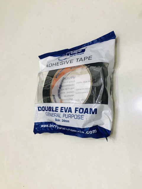 Double Tape Foam Hitam 24 MM 1 “ x 5 M BERRY Double Tape Busa Hitam