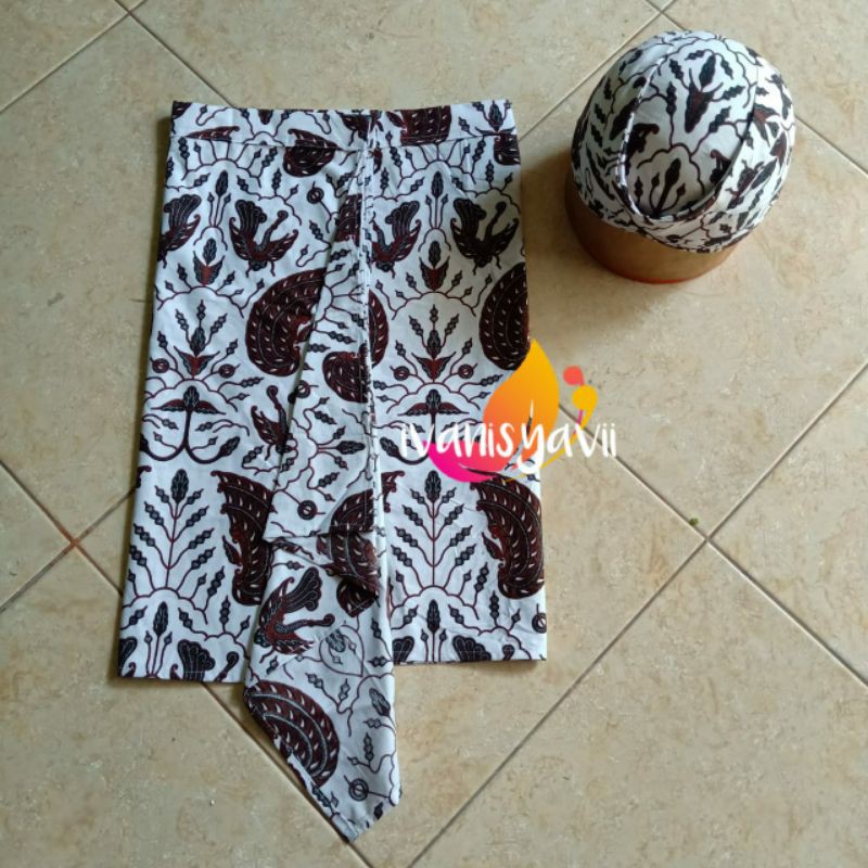 Set Sapit Urang + Blangkon, Motif Sido Asih Cilik