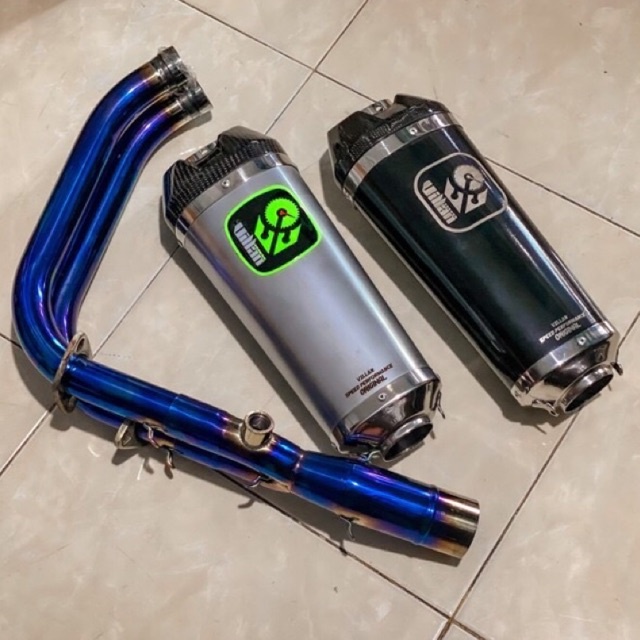 ( ORIGINAL ) KNALPOT VILLAN TECH1 FULL SYSTEM KAWASAKI ER6 ER6f