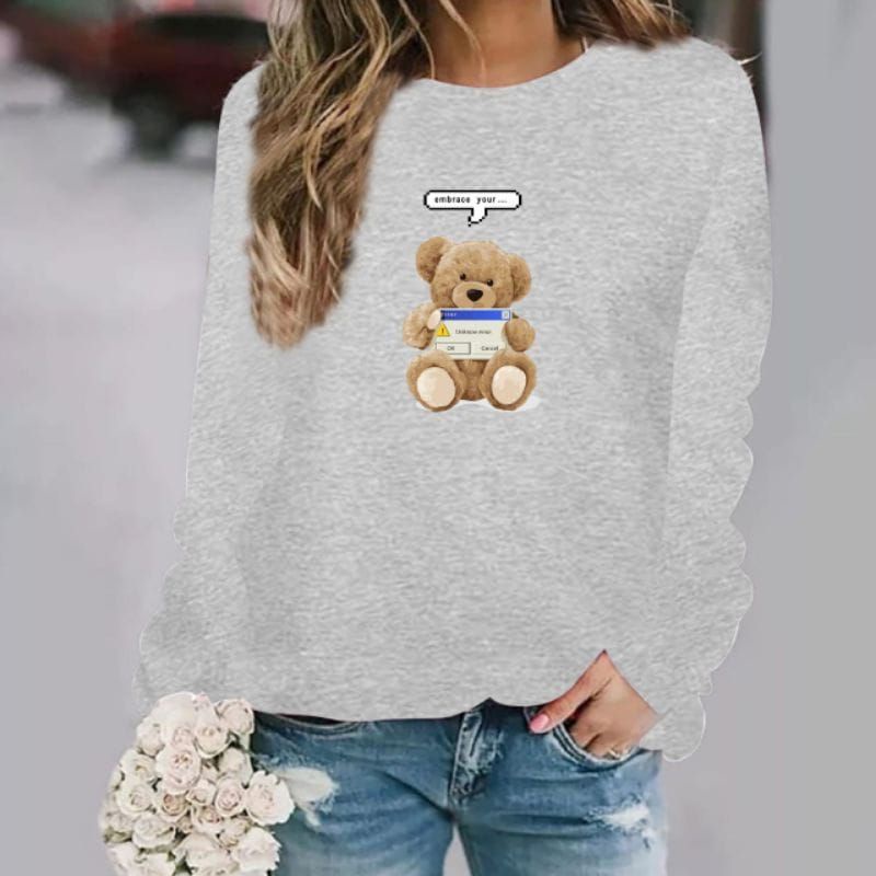 baju lengan panjang TEDDY BEAR wanita kaos Distro keren dan Trendy kekinian / kaos terlaris