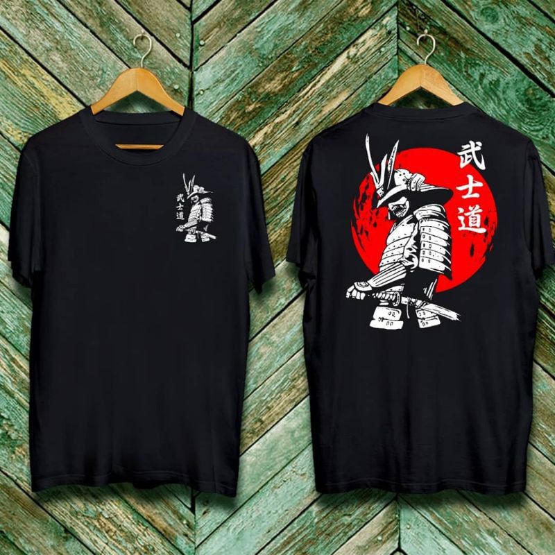 KAOS SAMURAI JEPANG / KAOS SAMURAI DUA KATA / KAOS DISTRO PRIA HITAM / PUTIH