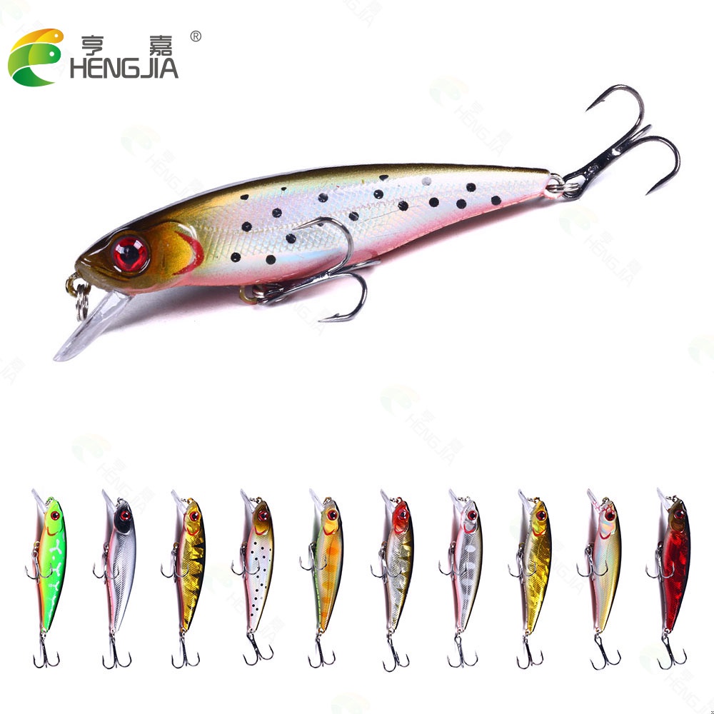 HENGJIA 10pcs Floating Minnow Fishing LURES Wobblers Umpan Pancing 8.8cm 9.2g Crankbait Artificial Hard Swimbait Fish Lure