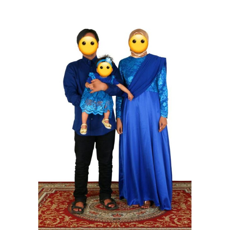 dress brokat pesta couple ibu anak saja (dress lebaran)