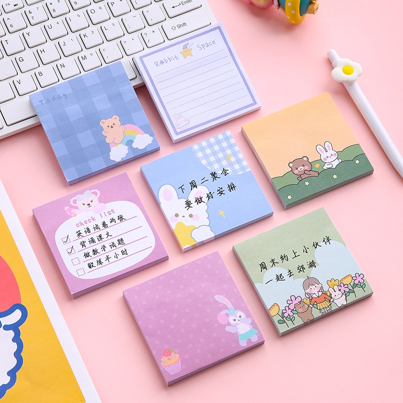 Sticky Note Memo Pad Sticky Notes Note Motif Kartun Lucu / Notepad Karakter Buku Tulis Memopad Kecil Murah Import /  Tempelan Kertas Catatan Memo Note Karakter