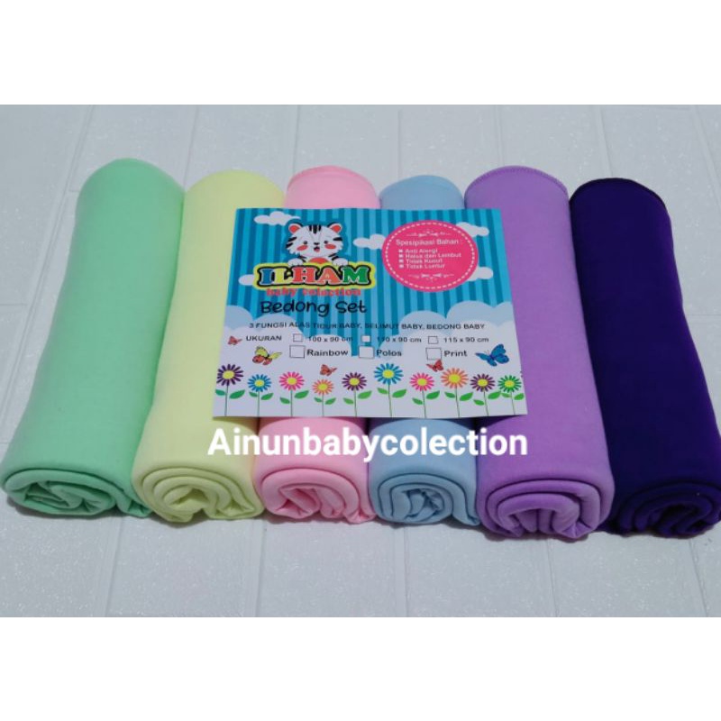 6PCS BEDONG BAYI RAINBOW UK 110X90 DAN 115X90CM BAHAN ADEM LEMBUT HALUS