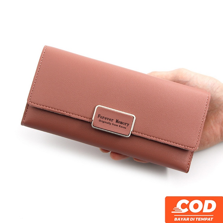 Dompet Panjang Wanita Import Korea Resleting Premium Lipat Terbaru Forever Youth Simpel Cewek Style Fashion Murah Grosir COD TOKO92