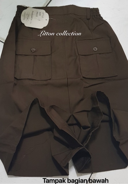 Rok kulot pramuka putri pendek karet pinggang famatex Litton no.1-12/ celana rok coklat