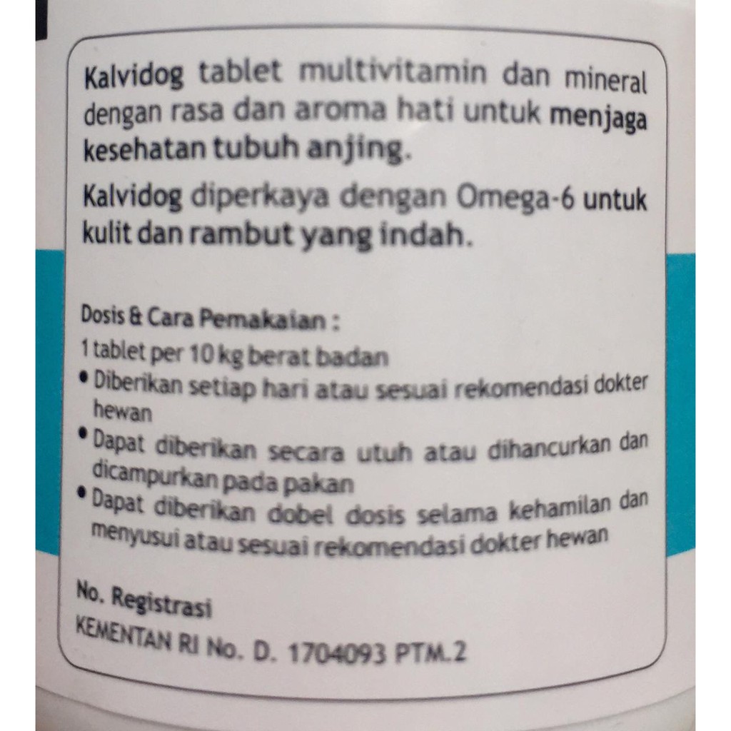 Kalvidog Kalbe Multivitamin Bulu Anak Anjing dan Dewasa-isi 30tablet
