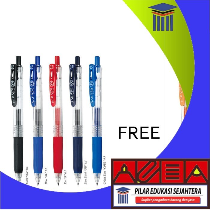 

BOLPEN / PULPEN ZEBRA SARASA 5 PCS FREE 1 PCS SARASA ORANGE MURAH