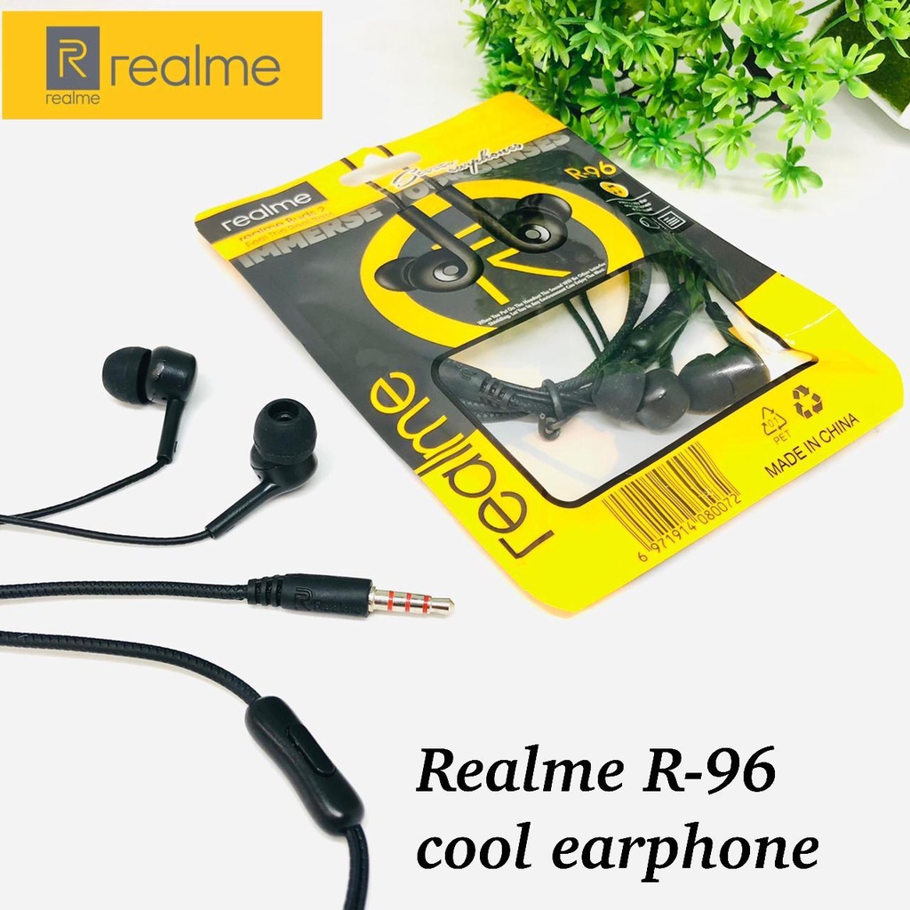 GROSIR HEADSET REALME R-96 BASS HANDSFREE REALME R96 EARPHONE REALME R-96 BUDS BASS