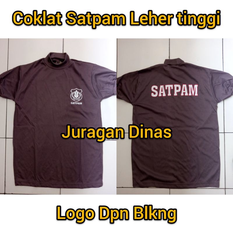 Kaos Dalam Satpam Coklat Terbaru leher tinggi logo DB