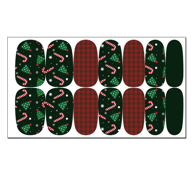 Stiker Kuku Motif Natal Untuk Manicure