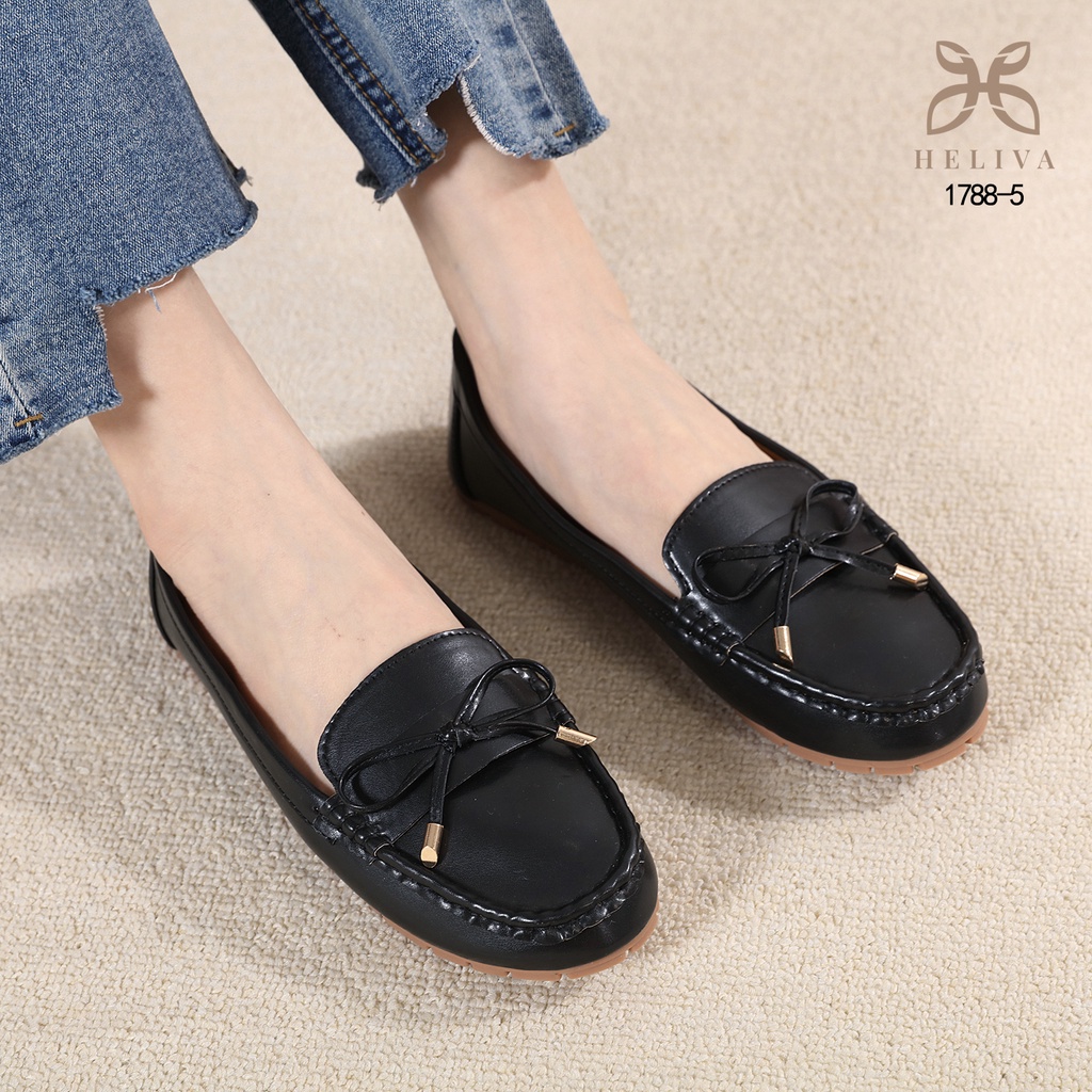 HELIVA SERA Loafer Flat Shoes Pita Depan Bahan Kulit 1788-5 Original Brand