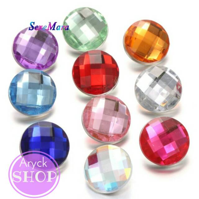 Circle Diamond Bahan Tombol 10mm isi 10pcs Tasbih Blink Bahan Hias Tombol Tengah Tasbih Swarovsky