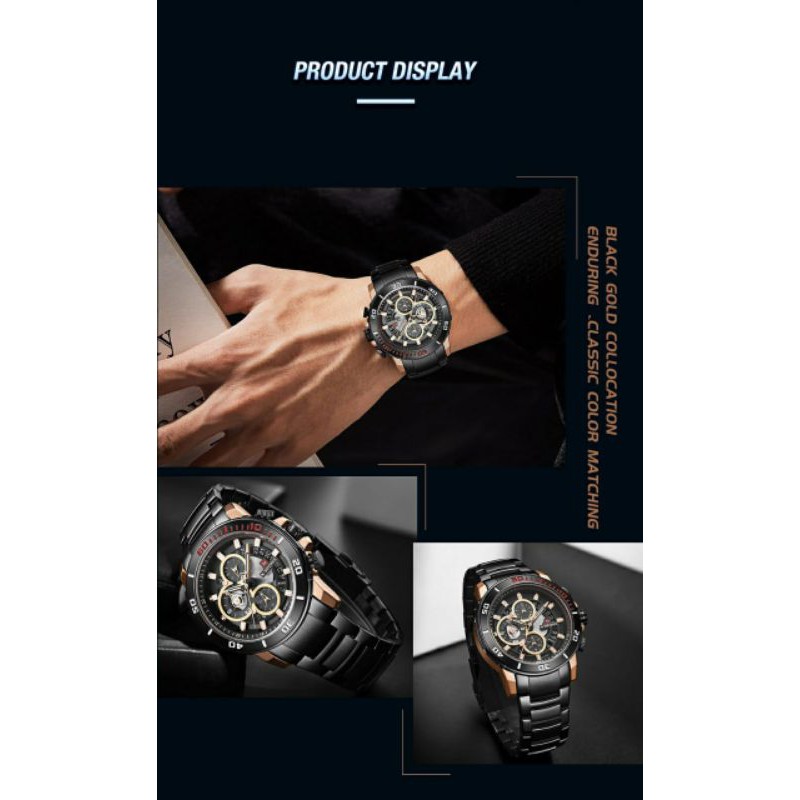 Jam Tangan Pria Naviforce Original Chrono Aktif Garansi 1 Tahun