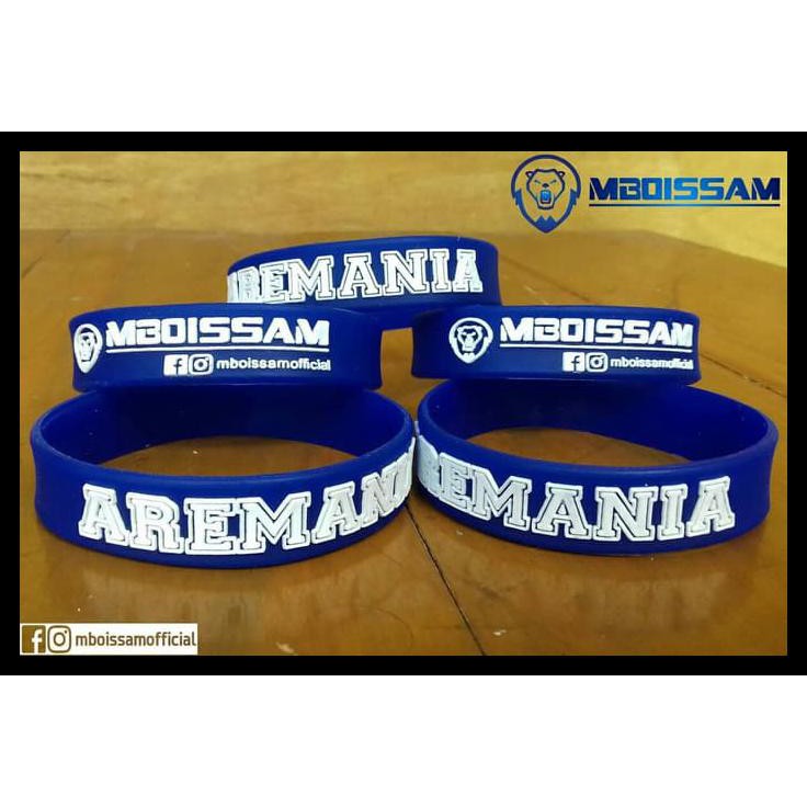 Gelang Arema Supporter Aremania Bahan Karet + Sablon Rapi Mboissam