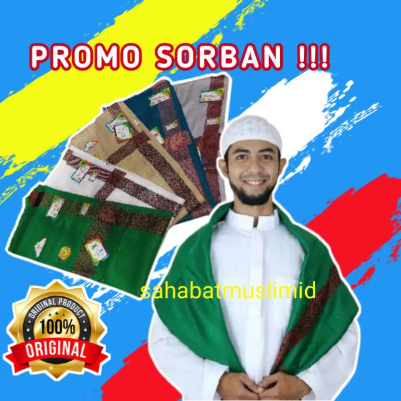 SORBAN IMPOR BAHAN KATUN KWALITAS PREMIUM  MURAH HARGA GROSIR BONUS BLANGKON HITAM POLOS