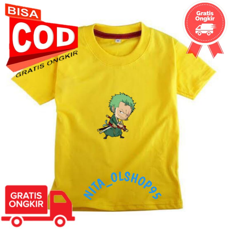 baju anak karakter, baju anak one piece, baju anak zoro