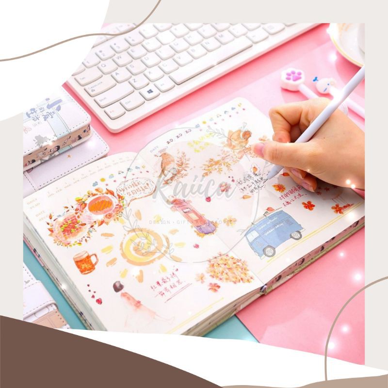 

NOTE BOOK BUKU PLANNER MAGNETIK AGENDA HARIAN TULIS CATATAN KARAKTER KARTUN LUCU KOREA