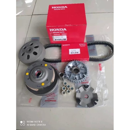 PAKETAN KOMPLIT CVT) 1 SET PAKET HEMAT HONDA KVY BEAT KARBU,SCOOPY KARBU,SPACY KARBU (ISI PAKET CVT HONDA KVY PULLY ASSY MANGKOK GANDA KAMPAS GANDA RUMAH ROLLER &amp; ROLLER VANBELT