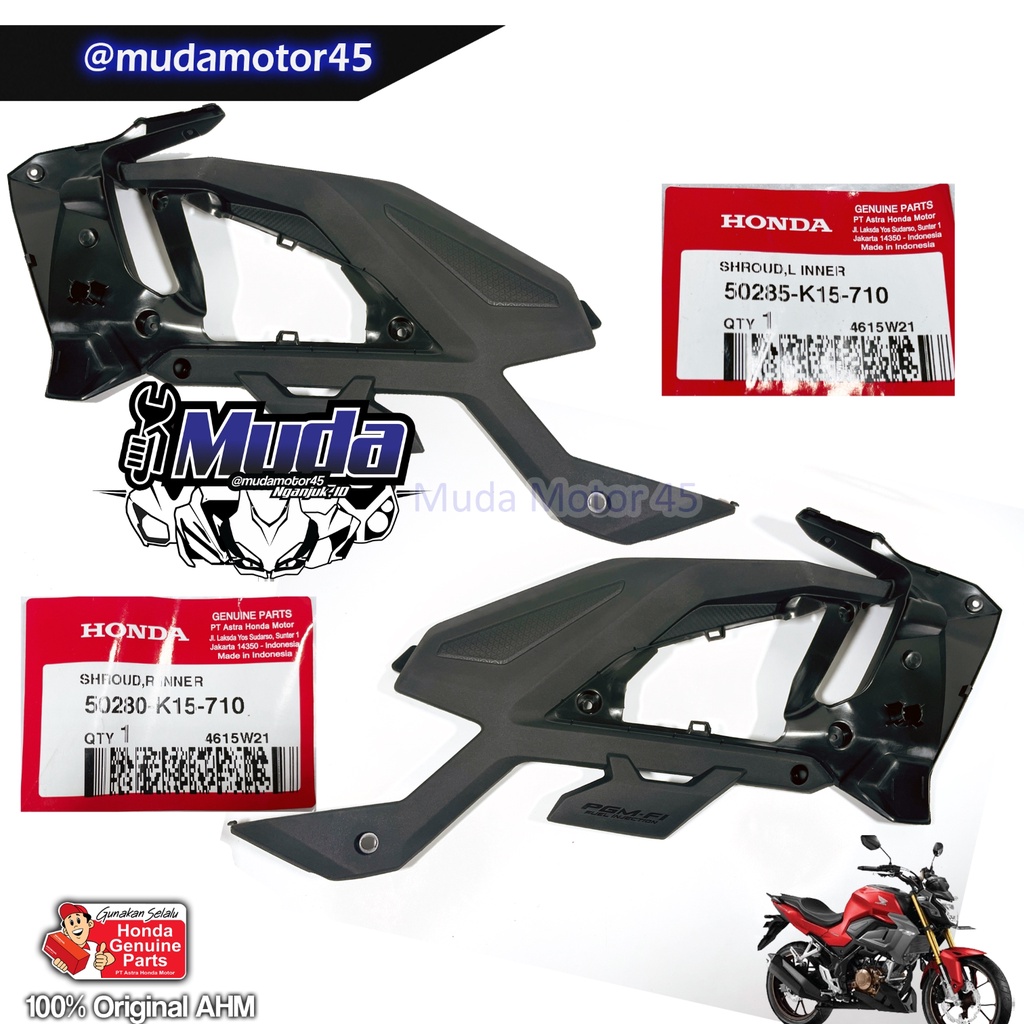 SAYAP TANGKI DALAM CB150R V4 2021 USD KANAN OR KIRI 50280-50285-K15-710 SHROUD INNER COVER RADIATOR 
