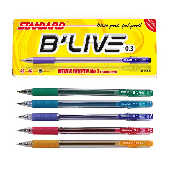 

1 Pak / Standard Pen - Pulpen Blive 0.3 Pulpen, Pena, Ballpoint Standart B'LIVE