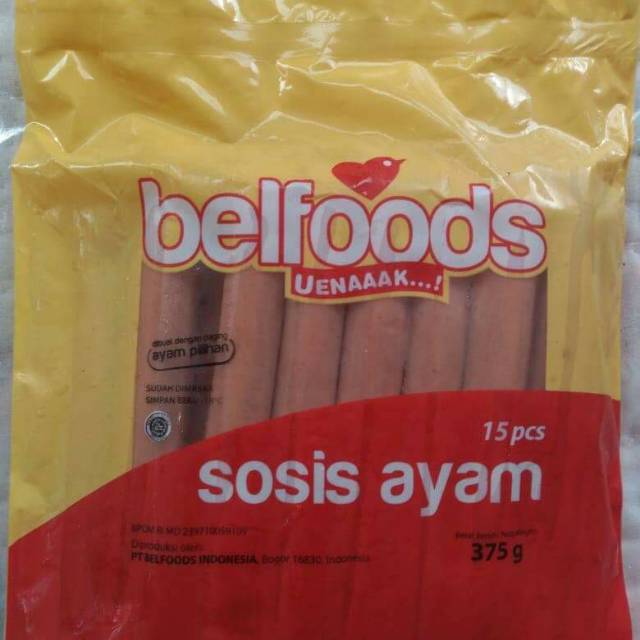 

Sosis ayam belfood isi 15 / 30 panjang / 40 pendek