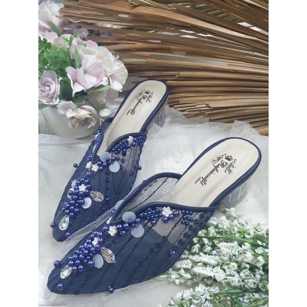 ruby navy cantik sepatu ruby wrna navy tnggi 5cm kaca