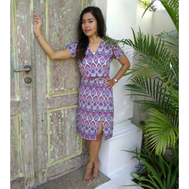 V-Neck Crop top Tribal Bohemian Boho Set Dress Kezia