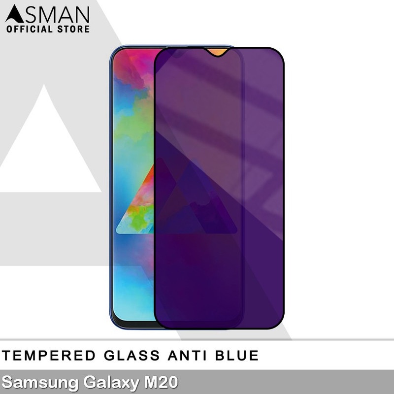Tempered Glass Blue Light Full Lem Samsung Galaxy M20 Anti Radiasi Screen Protector