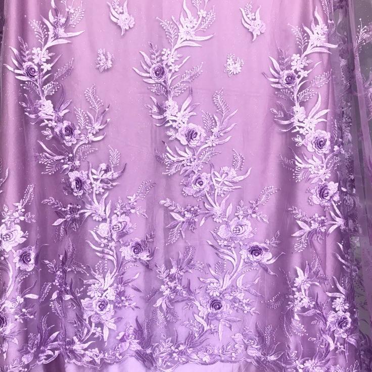 Kain tulle 3d akar merambat tebal/tulle bordir 3d merambat "SR. 519954"