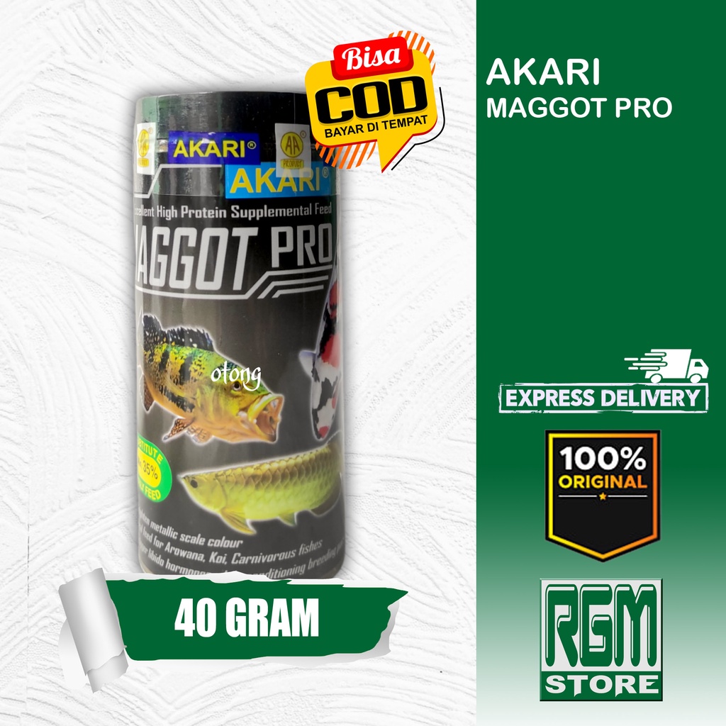 AKARI MAGGOT PRO 40gr PAKAN MAKANAN IKAN MAGOT ARWANA LOUHAN