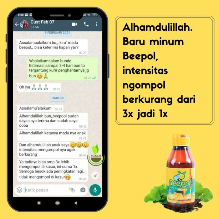 ANY4R TERLARIS DEPOL MADU OBAT NGOMPOL ANAK TIDAK PAHIT "M>