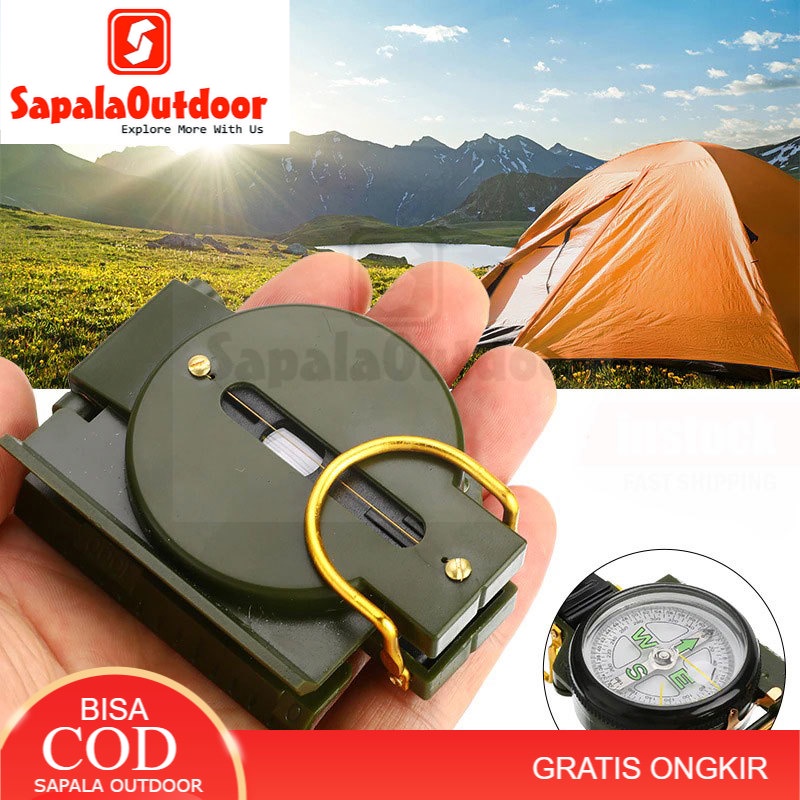 Kompas Bidik  Militer Portable Lipat Metal