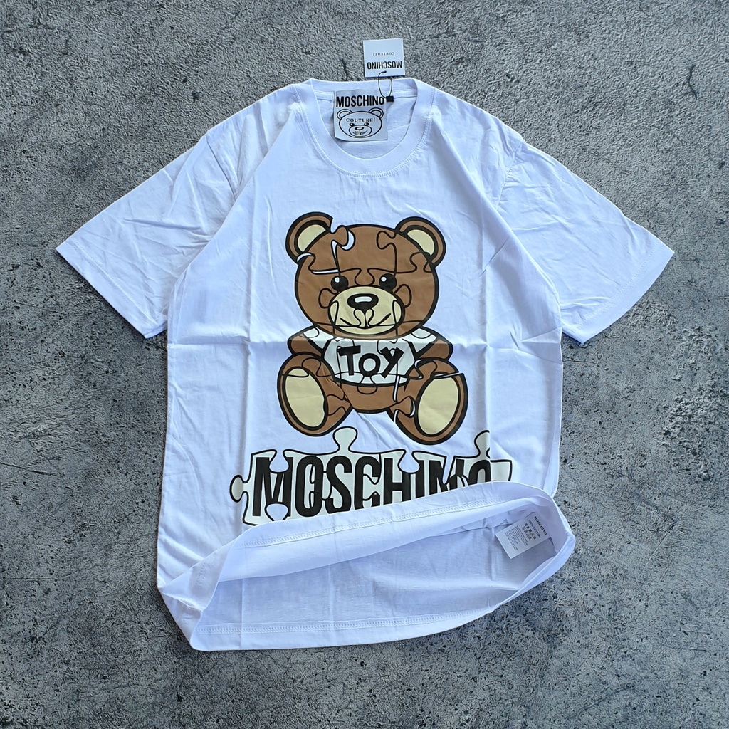 Kaos Baju Moschino Bear logo Mirror Original / Kaos Kartun Anak / Baju Moschino / Murah Premium