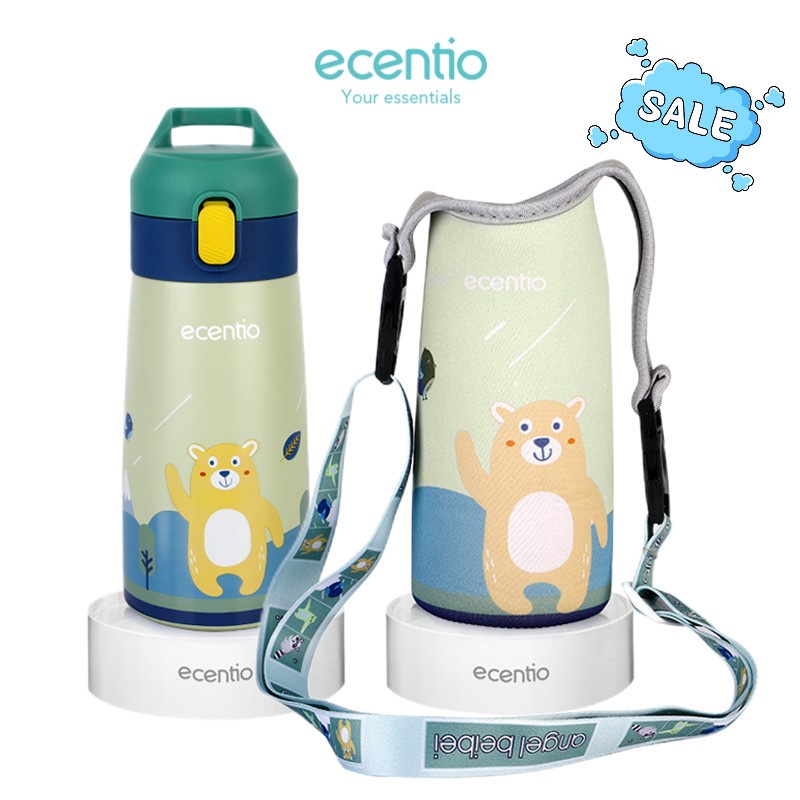 Premium (Mount) ecentio botol sedotan termos air panas mini anak anak 400 ml/tumbler minum pencet