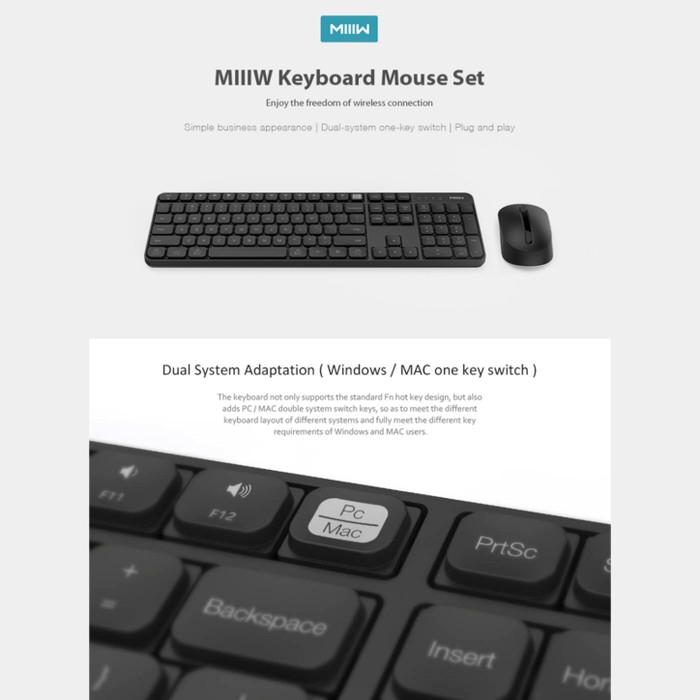 MIIIW WIRELESS COMBO Keyboard Mouse Set