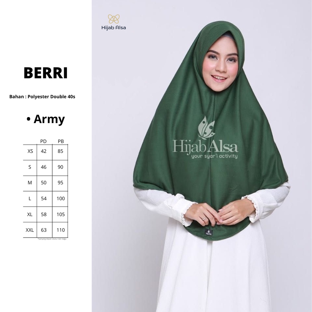 BERGO KAOS INSTAN PAD DAILY HIJAB ALSA BERRI WARNA ARMY
