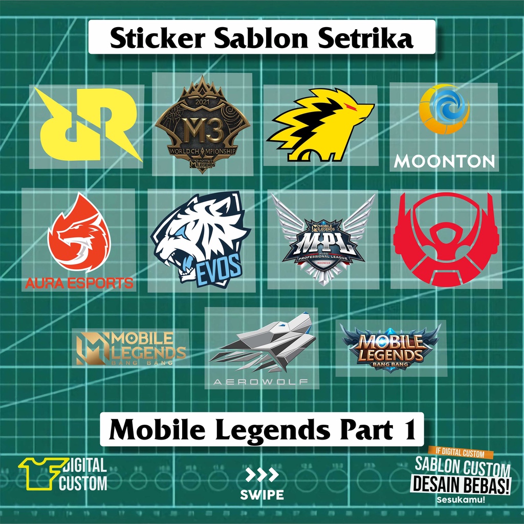 Jual Stiker Kain Sticker Sablon Setrika DTF Mobile Legends Logo RRQ ...