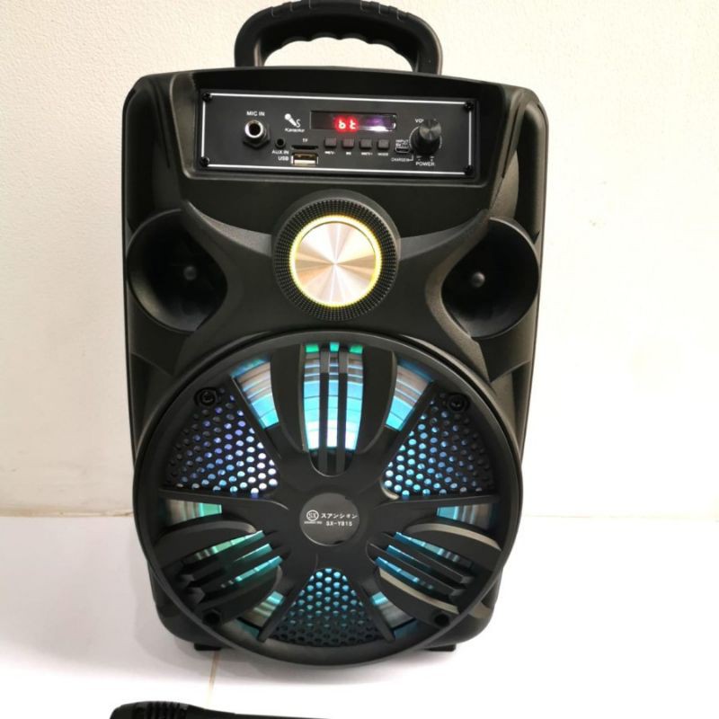 Speaker Bluetooth Wireless SX-Y815  Ukuran 8 Inch Free Mic Karaoke + Remote