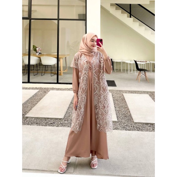 LIVA BROKAT -gamis brokat simpel kondangan/pesta-