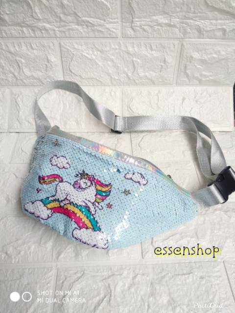 Waist Bag anak Kuda Poni Unicorn Tas Selempang pinggang sequin