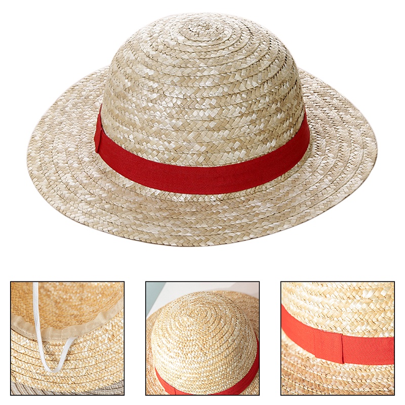 Topi Jerami Desain Kartun Anime One Piece Luffy Gaya Jepang Untuk Anak Dan Dewasa