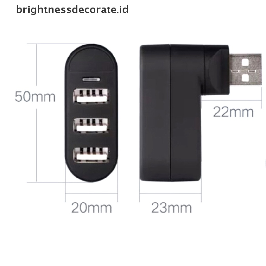 Adapter Splitter Hub 3 Port Usb 2.0 Dapat Diputar Untuk Notebook / Tablet