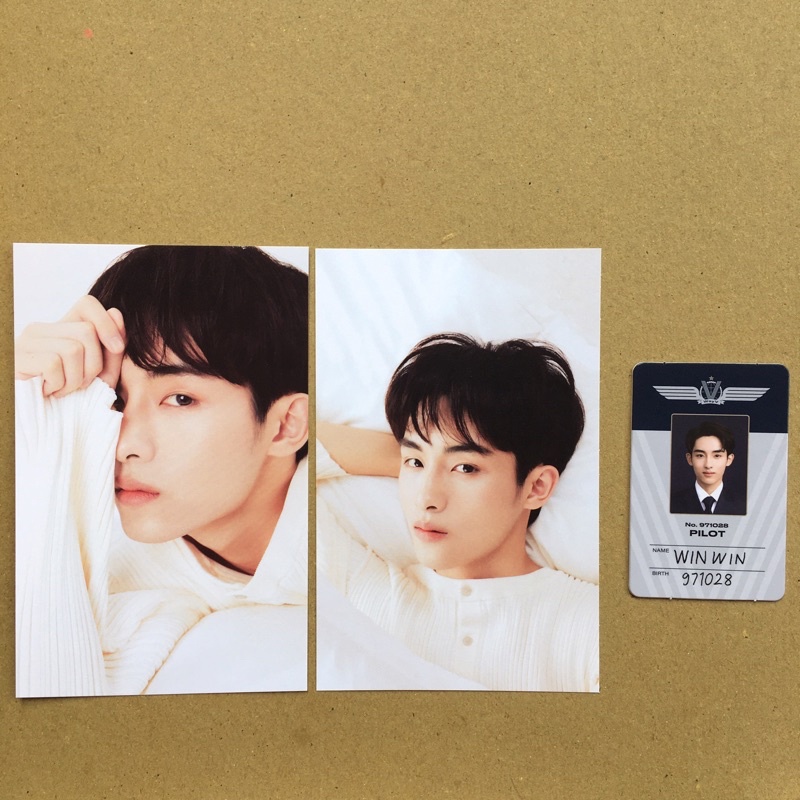 [ booked ] pilot card + 2 postcard member winwin season greetings sg set 2022 new year md merch offi