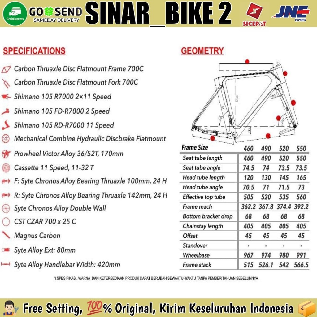 Sepeda Balap ROADBIKE 700C Pacific MAGNUS 5.0 Carbon