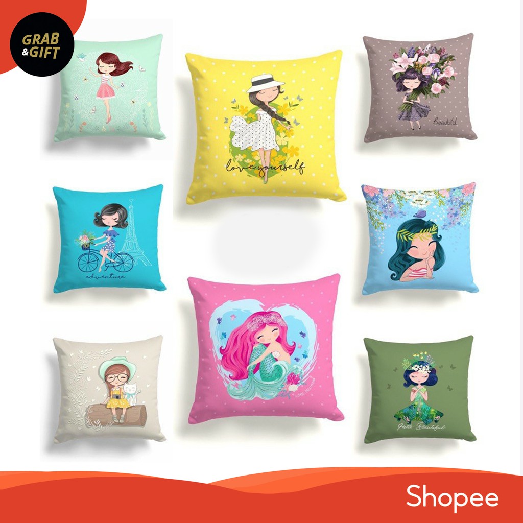 Bantal Sofa Girl 40x40 cm Pillow Cushion