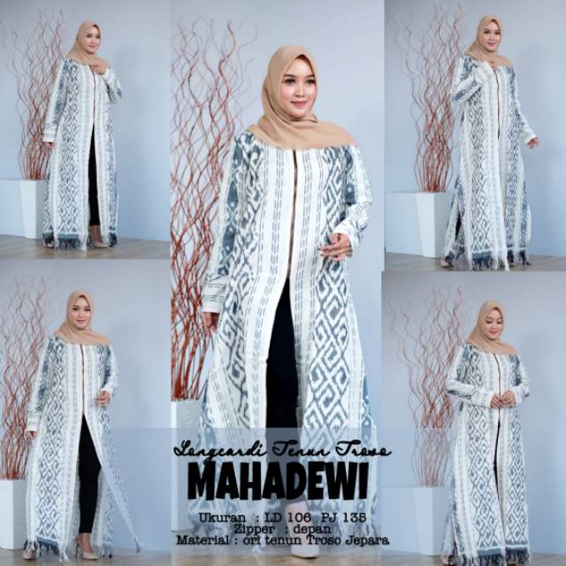 Longcardi gamis tenun Troso Ori baju wanita