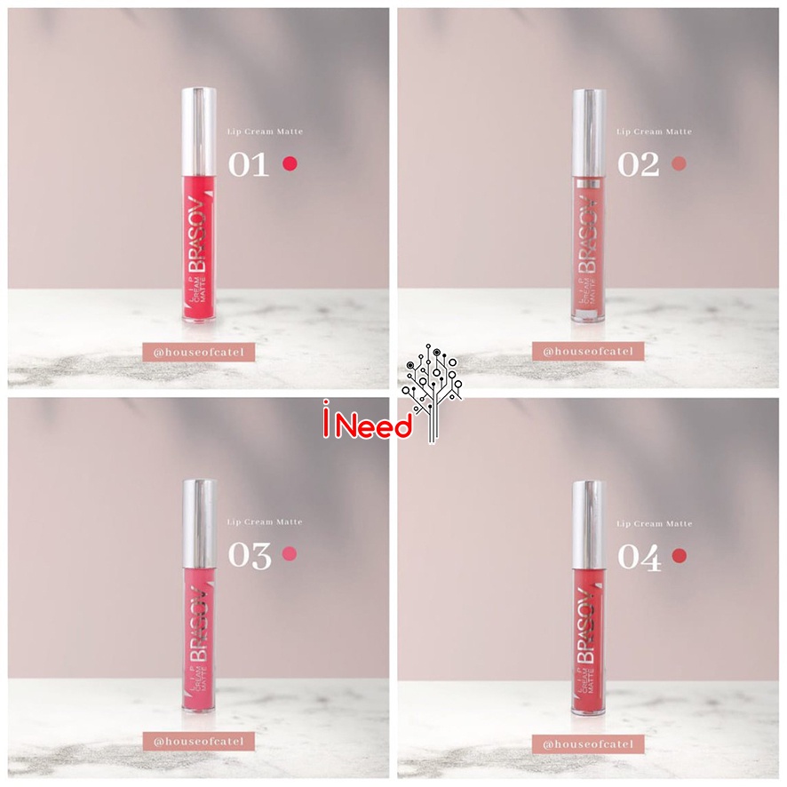 (INEED) BRASOV LIP CREAM MATTE -  LIP CREAM MATTE FREASH &amp; LONG LASTING  BRASOV